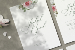 minimalist wedding card invitation set with roses flower Product Image 2