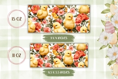 Easter Chick Mug Design, Floral Mug Sublimation Product Image 2