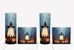 Art Halloween Tumbler, Cute Ghost Tumbler Design Product Image 2