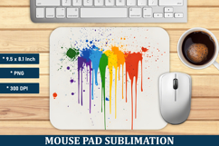 Colorful Paint Splatter Mouse Pad | Mouse Pad Sublimation Product Image 1