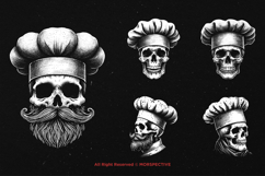 10 Bundle Dark Art Skull Chef Cooking Skeleton Head Product Image 3