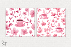 Flowers and coffee digital paper, background clipart Product Image 2