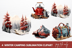 Winter Camping Sublimation Clipart Png Product Image 1
