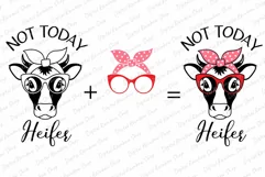 Cow svg, not today Heifer, cow with bandana and glasses Product Image 2
