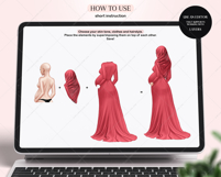 Pregnant Muslim Woman Clipart Portrait Creator Product Image 2