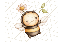 Adorable Bee Clipart PNG, Kawaii Bumblebee Illustrations Product Image 2