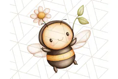 Adorable Bee Clipart PNG, Kawaii Bumblebee Illustrations Product Image 2