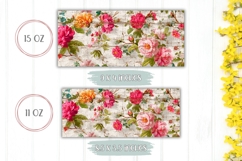 Wooden Mug Template, Pink Peony Mug Sublimation Design Product Image 2