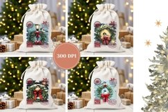 Christmas Wreath Santa Sack, Christmas Gift Bag Sublimation Product Image 2