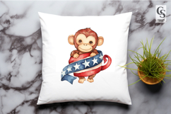 Patriotic Monkey Clipart PNG Product Image 2