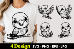 Kawaii Bird Cartoon SVG PNG Product Image 1
