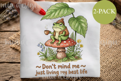 Frog PNG, Living My Best Life Clipart Sublimation Product Image 1