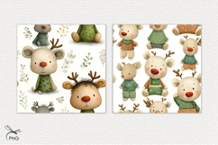 Funny Christmas bears digital paper, seamless pattern Product Image 2