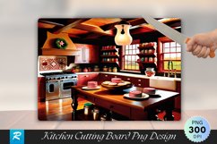 Farmhouse Kitchen with Vintage Cookie Jars Cutting Board PNG Product Image 1