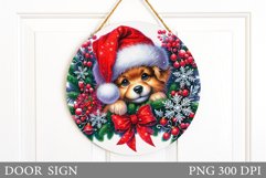 Christmas Dog Door Sign. Christmas Door Sign Sublimation Product Image 1