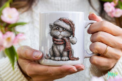 Whimsical Christmas Cats Clipart Product Image 4