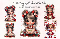 Cherry Girl PNG Clipart Set Product Image 1