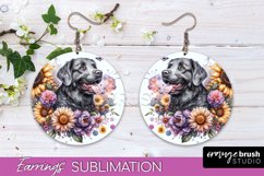 Chesapeake Bay Retriever Earrings Dog Sublimation Floral PNG Product Image 1