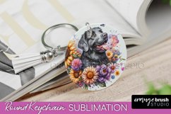 Chesapeake Bay Retriever Keychain Dog Sublimation Floral PNG Product Image 1