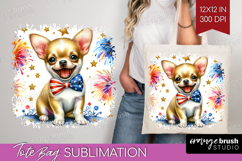 Chihuahua Dog Tote Bag Patriotic Dog Tote Bag PNG Product Image 1