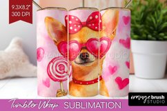 Chihuahua Valentine Tumbler Wrap Valentines Day Tumbler PNG Product Image 1