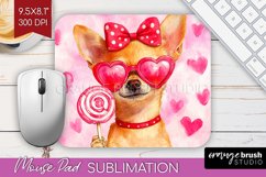 Chihuahua Valentine Mouse Pad Sublimation Valentines Day Product Image 1