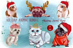 Christmas Animals Clipart, Christmas Clipart Sublimation png Product Image 1