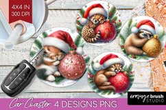 Christmas Animals Car Coaster - Cute Christmas Coaster PNG Product Image 1