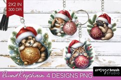 Christmas Animals Keychain PNG - Cute Christmas Keychain Product Image 1