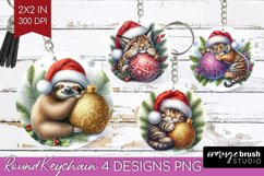 Christmas Animals Keychain PNG - Cute Christmas Keychain Product Image 1