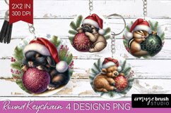 Christmas Animals Keychain PNG - Cute Christmas Keychain Product Image 1