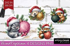 Christmas Animals Keychain PNG - Cute Christmas Keychain Product Image 1
