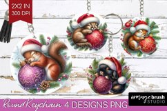 Christmas Animals Keychain PNG - Cute Christmas Keychain Product Image 1
