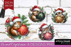 Christmas Animals Keychain PNG - Cute Christmas Keychain Product Image 1