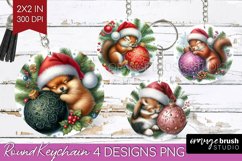Christmas Animals Keychain PNG - Cute Christmas Keychain Product Image 1