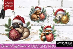 Christmas Animals Keychain PNG - Cute Christmas Keychain Product Image 1