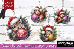 Christmas Animals Keychain PNG - Cute Christmas Keychain Product Image 1