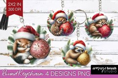Christmas Animals Keychain PNG - Cute Christmas Keychain Product Image 1