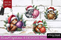 Christmas Animals Keychain PNG - Cute Christmas Keychain Product Image 1