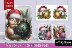Christmas Animals Mug Wrap - Cute Christmas Mug PNG Product Image 1