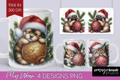Christmas Animals Mug Wrap - Cute Christmas Mug PNG Product Image 1