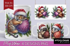 Christmas Animals Mug Wrap - Cute Christmas Mug PNG Product Image 1