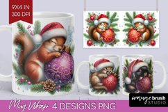 Christmas Animals Mug Wrap - Cute Christmas Mug PNG Product Image 1