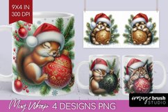 Christmas Animals Mug Wrap - Cute Christmas Mug PNG Product Image 1