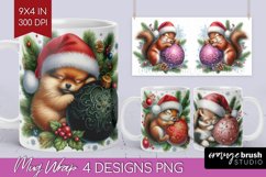 Christmas Animals Mug Wrap - Cute Christmas Mug PNG Product Image 1