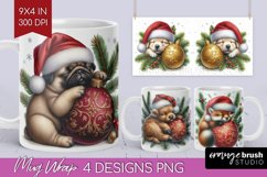Christmas Animals Mug Wrap - Cute Christmas Mug PNG Product Image 1