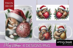 Christmas Animals Mug Wrap - Cute Christmas Mug PNG Product Image 1