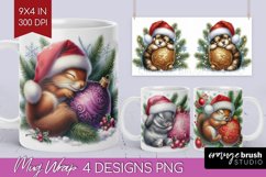 Christmas Animals Mug Wrap - Cute Christmas Mug PNG Product Image 1