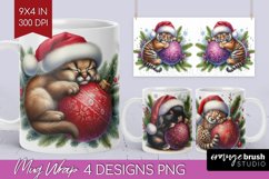Christmas Animals Mug Wrap - Cute Christmas Mug PNG Product Image 1