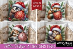 Christmas Animals Pillow Sublimation - Cute Christmas Pillow Product Image 1